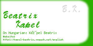 beatrix kapel business card